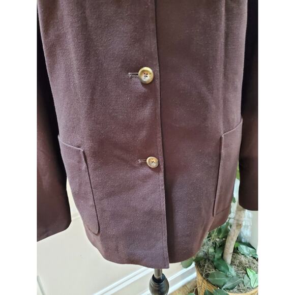 Nordstrom Women's Brown Viscose Single Breasted Long Sleeve Blazer Coat Size XL - Picture 4 of 14